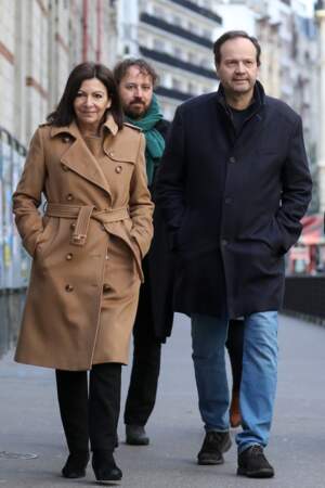 La Maire de Paris Anne Hidalgo et son mari Jean-Marc Germain lors du premier tour des municipales 2020