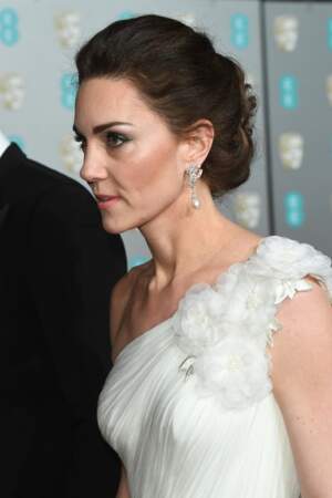 Kate Middleton : Un chignon ultra chic pour la soirée des Bafta, le 10 février 2019.