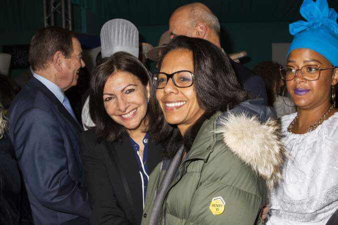Anne Hidalgo et Audrey Pulvar, à l'inauguration de la 5ème éddition du salon de la gastronomie des Outre-Mer et de la francophonie à Paris, le 31 janvier 2020.
