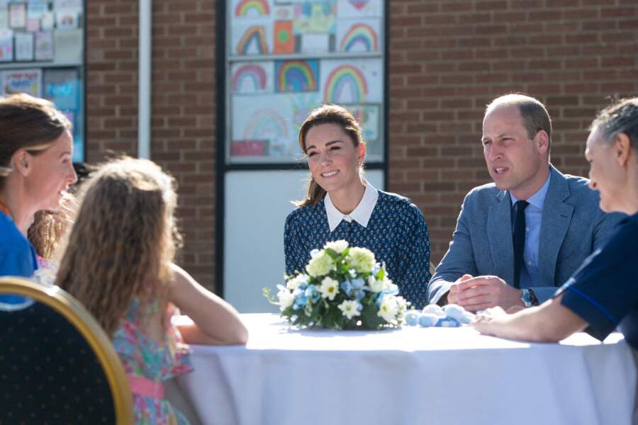 Kate Middleton et le prince William, lors d'une visite à l'hôpital Queen Elizabeth Hospital à King's Lynn le 5 juillet 2020.