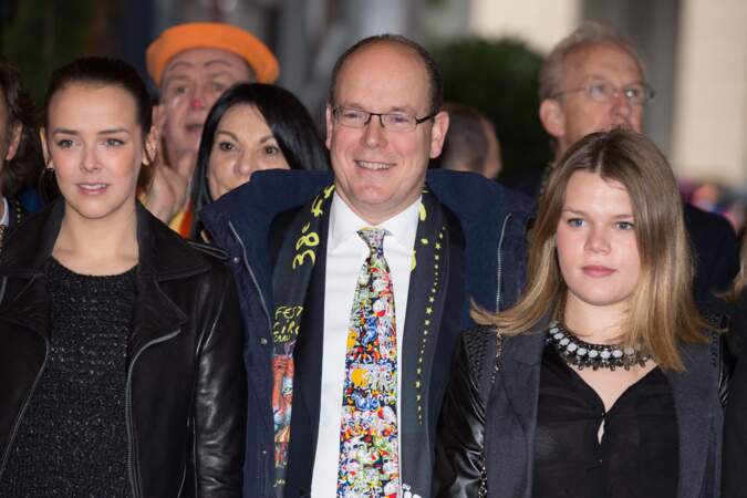 Pauline Ducruet, SAS le Prince Albert II de Monaco, Camille Gottlieb,  le 19 Janvier 2014. 
