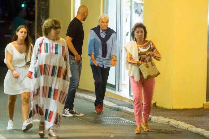Bernard Tapie et sa femme Dominique sont allés dîner au restaurant "Le Girelier" à Saint-Tropez, le 15 juillet 2020.