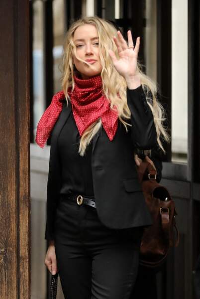 Amber Heard arrive à la Royal Courts of Justice à Londres, le 16 juillet 2020. 