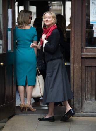 Amber Heard arrive à la Royal Courts of Justice à Londres, le 17 juillet 2020.