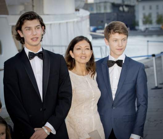 Le prince Nikolaï de Danemark, Alexandra de Danemark et le prince Felix le 28 aout 2017