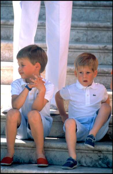 William et Harry en polo en 1988.