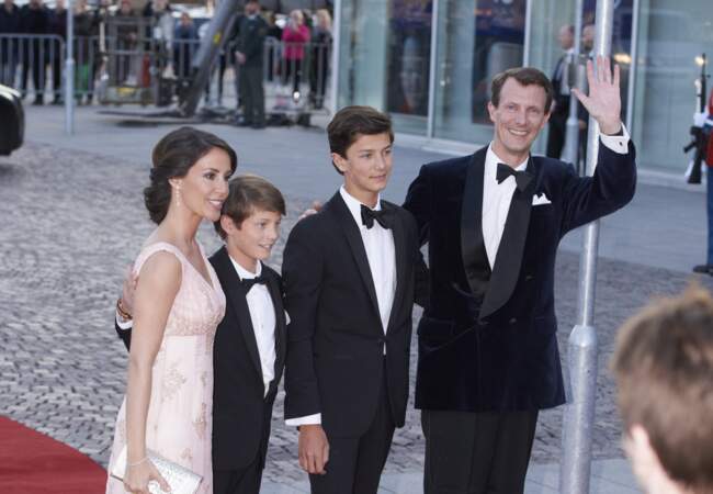 La princesse Marie, le prince Felix le prince Nicolai et le prince Joachim le 8 avril 2015