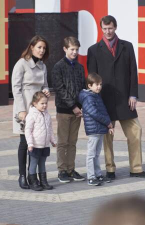 Le prince Joachim, la princesse Marie et leurs enfants, le prince Felix, le prince Henrik et la princesse Athena le 19 mars 2016
