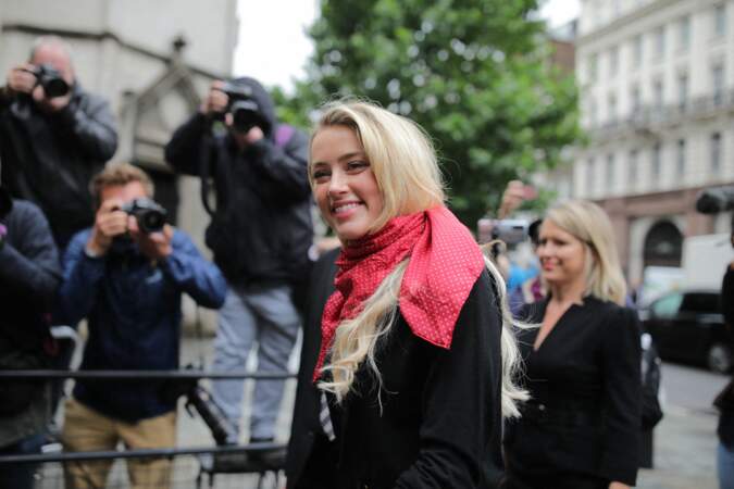 Amber Heard, à son arrivée à la cour royale de justice à Londres, le 8 juillet 2020. 