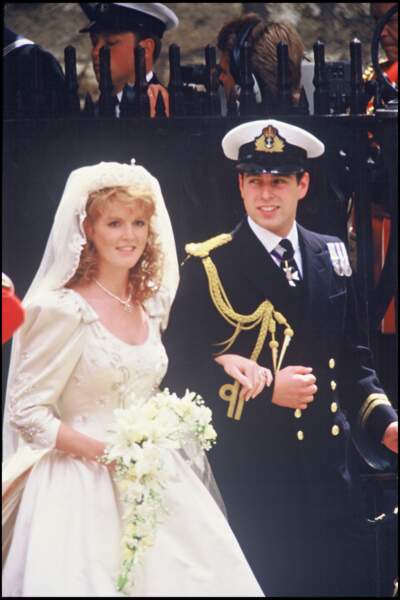 Sarah Ferguson et le prince Andrew, lors de leur mariage le 23 juillet 1986. 