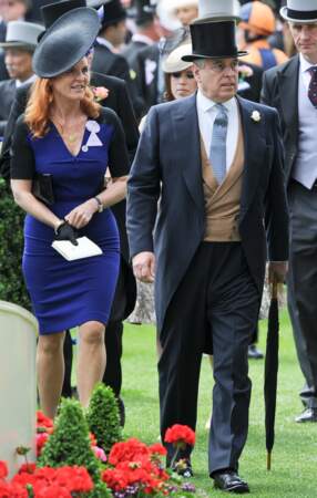 Sarah Ferguson et le prince Andrew, duc d'York lors d'une course dee chevaux à Ascot en 2015.