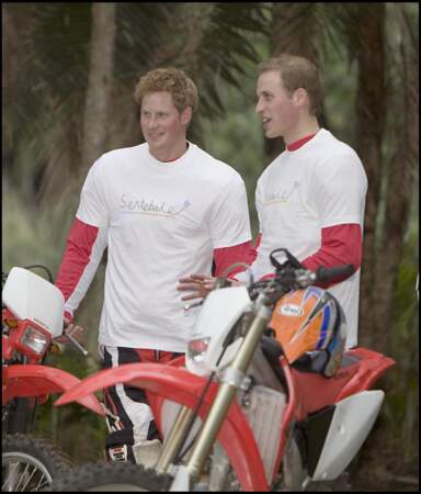 En 2008, Harry et William participent ensemble à l'enduro charity motorcycle ride en Afrique du sud. A Londres ou à l'étranger, les deux frères continuent leurs engagements main dans la main.