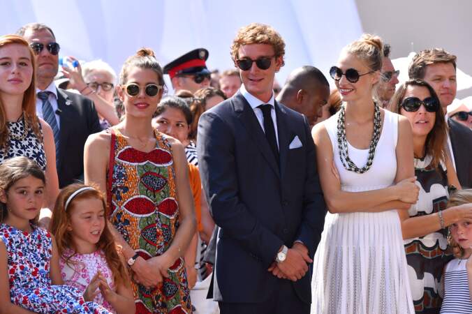 Pierre Casiragh et Beatrice Borromeo réuni avec la famille princière pour les 10 ans de règne du prince Albert II à Monaco, le 11 juillet 2015.