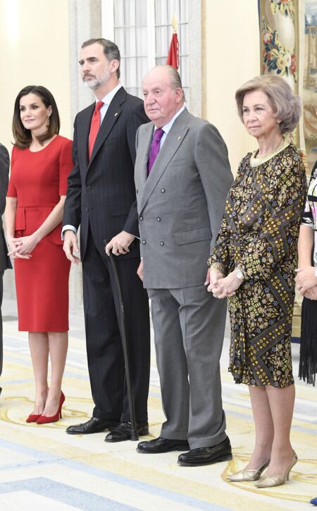 Le roi Felipe VI d'Espagne et son épouse Letizia aux côtés de ses parents.