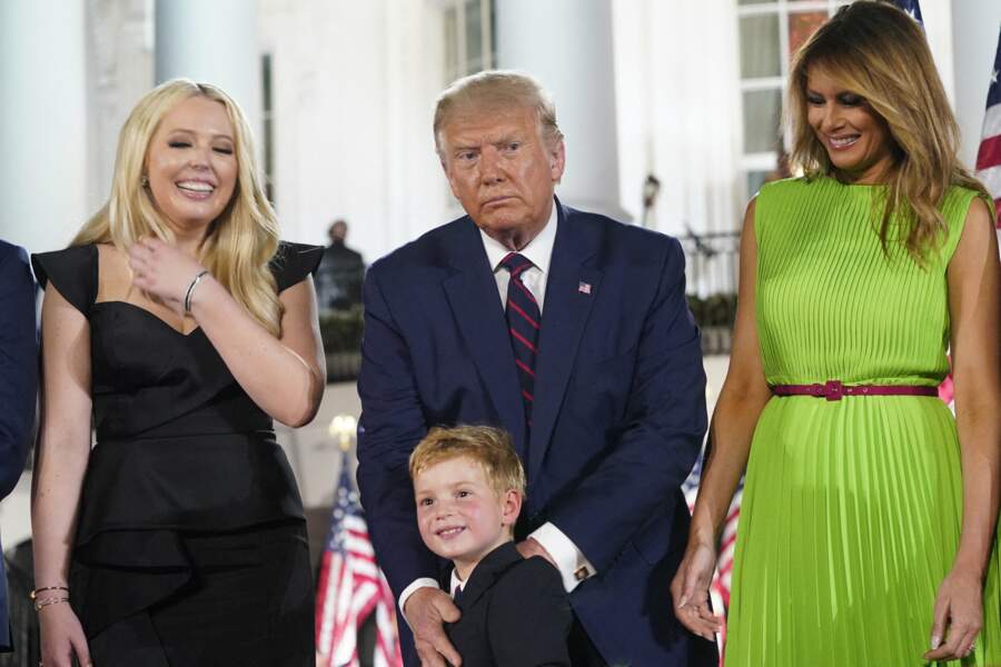 Tiffany Trump, Donald Trump et Melania Trump le 27 août 2020,