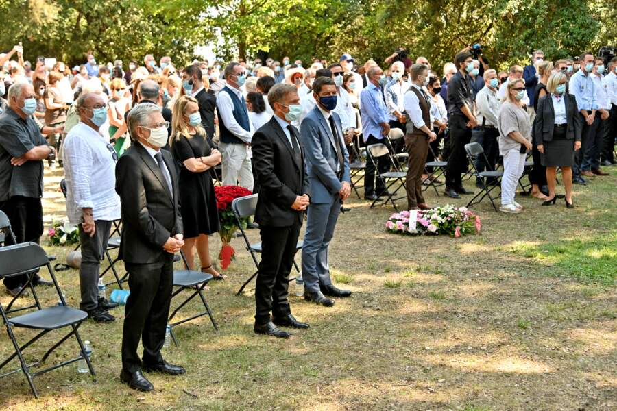 Le maire de Cannes assistant aux obsèques d'Annie Cordy sur la Butte Saint-Cassien le 12 septembre 2020