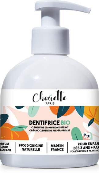 Dentifrice Bio, Chouette Paris, 300 ml, 22€, sur doux-good.com. 