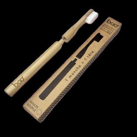 Brosse à dents en bambou biodégradable avec tête interchangeable , 6,30 €, luluetguite.fr. 