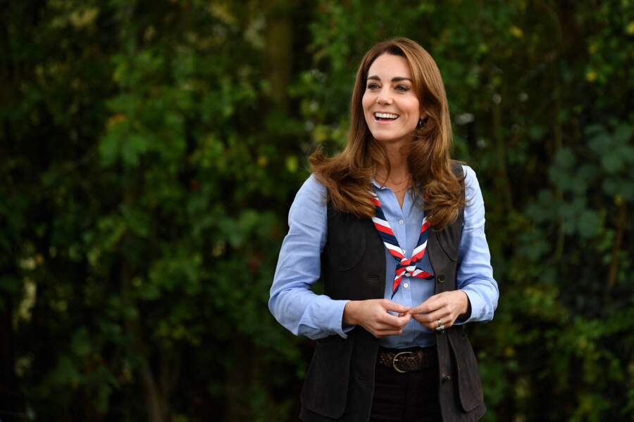 Kate Middleton a visité un club de scouts "2th Northolt Scouts" à Londres, le 29 septembre 2020. 