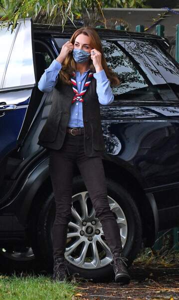 Kate Middleton a visité un club de scouts "2th Northolt Scouts" à Londres, le 29 septembre 2020. 