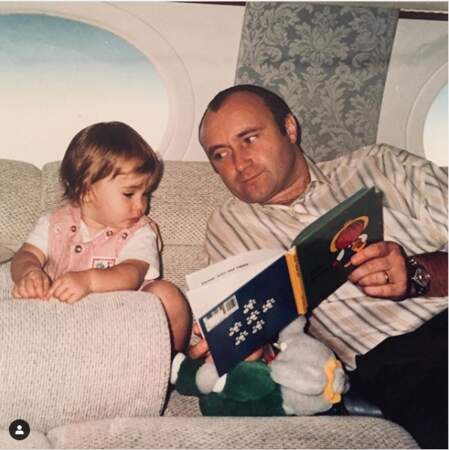 Lily Collins, enfant avec son père, le chanteur Phil Collins