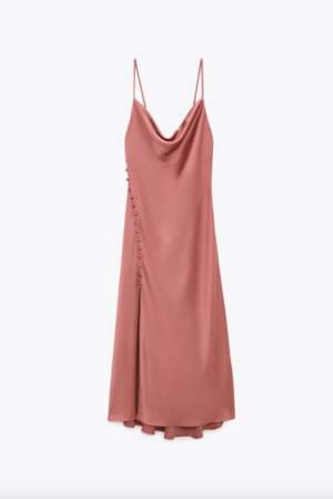 Robe nuisette style lingerie satinée, 29€99, Zara