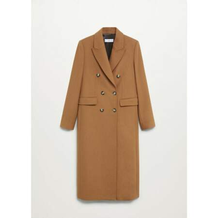 Manteau croisé laine, 199,99€, Mango sur La Retoude