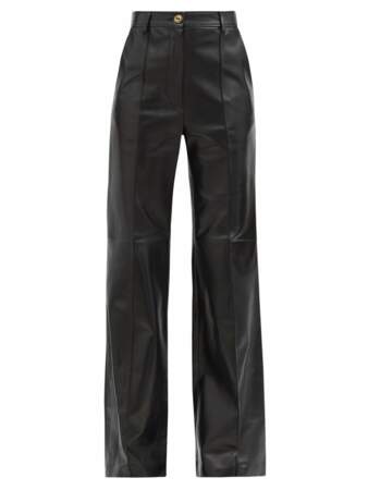 Pantalon évasé en cuir, 2,700€, Gucci sur matchesfasion