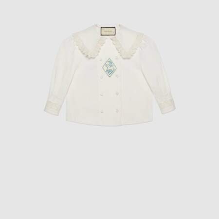 Chemise en coton avec large col en dentelle - Gucci, 980€