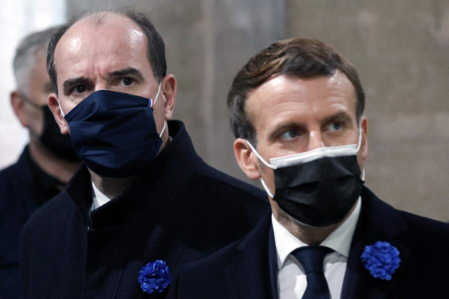 Le président de la République, Emmanuel Macron et le premier ministre Jean Castex 