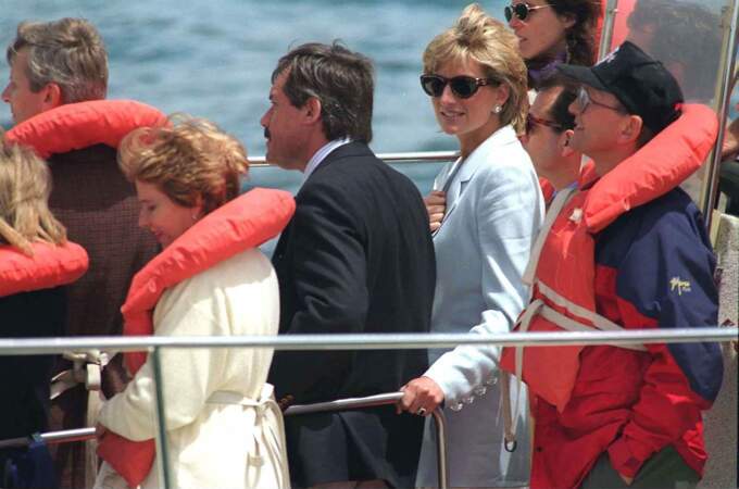 La princesse Diana en Argentine sur un bateau, en 1995