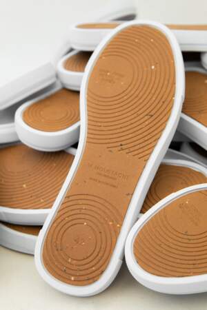 Cette saison, la chaussure Arthur M.Moustache arbore [Re]colte, une semelle fabriquée à partir de chaussures recyclées. 