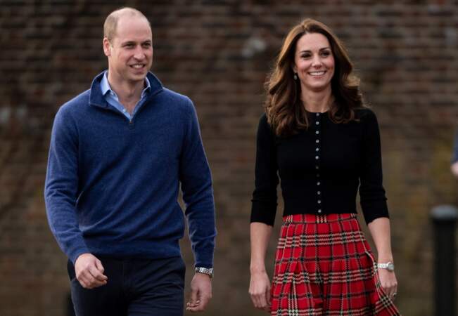 Le prince William et Kate Middleton arrivent à une fête de Noël pour le personnel de la RAF (Royal Air Force)à Londres, le 4 décembre 2018
