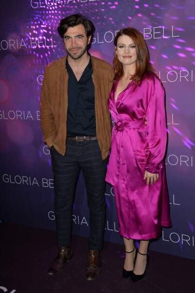 Élodie Frégé et son compagnon Gian Marco Tavani à l'avant-première du film "Gloria Bell" à Paris, le 15 avril 2019. 