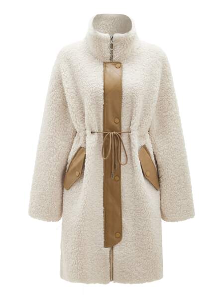 Manteau en polaire et simili cuir, 66,99 €, Moft Premium.
