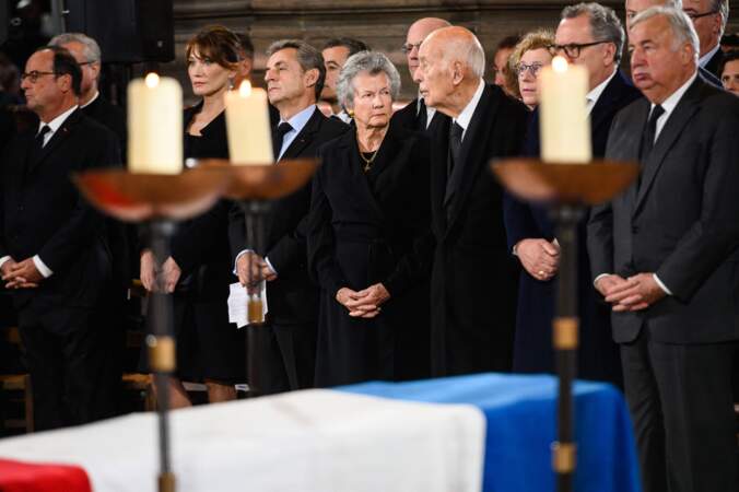 Valéry Giscard d'Estaing et sa femme Anne-Aymone aux obsèques de Jacques Chirac en 2019.