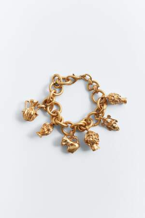 Bracelet en maillons métalliques à pendentifs - Zara, 15,95 €