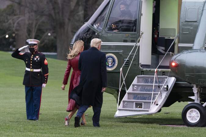 Le couple présidentiel américain s'est rendu en Géorgie en hélicoptère, le samedi 5 décembre 2020. 