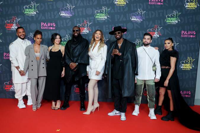 Slimane, Amel Bent, Camelia Jordana, Gims, Vitaa, Dadju, Kendji Girac et Imen ES sur le tapis rouge des NRJ Music Awards 2020.