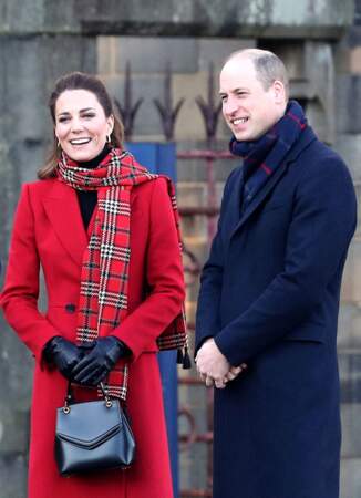 Le prince William, duc de Cambridge, et Catherine Kate Middleton, duchesse de Cambridge arrivent au chateau de Cardiff le dernier jour de leur tournée au Royaume Uni le 8 décembre 2020.