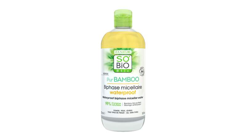 Pur Bamboo Biphase Micellaire Waterproof, So’Bio Etic, 8,95 €