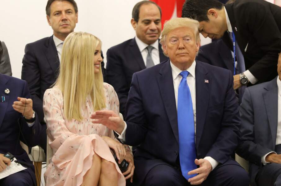 Ivanka Trump, avec son père Donald Trump, lors du sommet du G20 à Osaka, au Japon, le 29 juin 2019. 