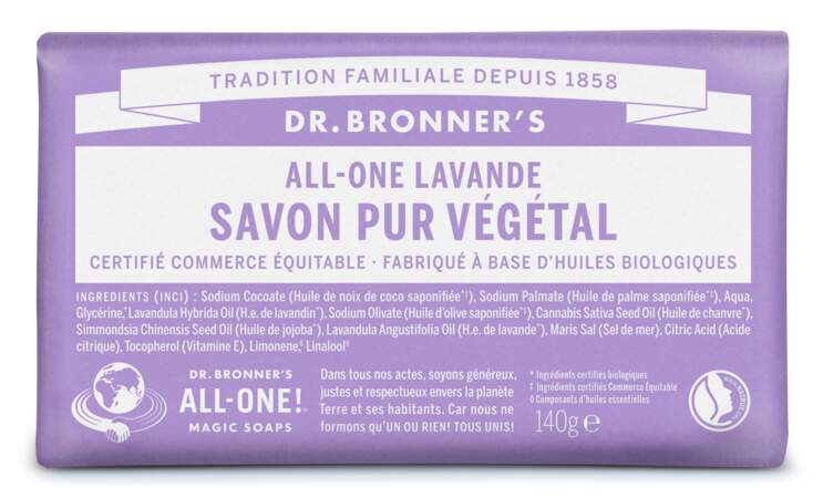 Savon Pur Végétal, All-One Rose, Dr. Bronner's, 5, 99 €. 