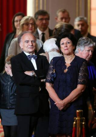 Jean-Michel Macron et Françoise Noguès-Macron, les parents du président, le 14 mai 2017 à l'Elysée.