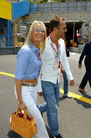 Estelle Lefébure et Arthur, lors du Grand Prix de Formule 1 de Monaco, en juin 2003.