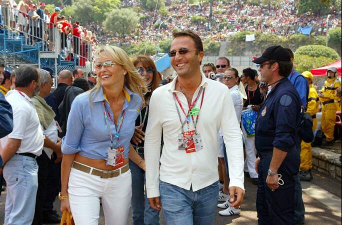 Estelle Lefébure et Arthur, au Grand Prix de Formule 1 de Monaco, en juin 2003.