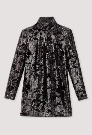Robe courte noire recouverte de sequins, 285€, Claudie Pierlot