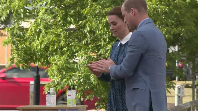 Le prince William et Kate Middleton lors d'une visite à l'hôpital Queen Elizabeth Hospital à King's Lynn, le 5 juillet 2020.
