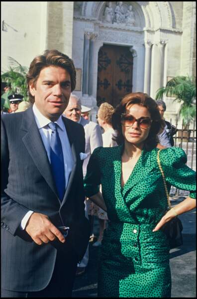 Bernard Tapie et son épouse, Dominique, au mariage d'Yves Mourousi, en 1985.