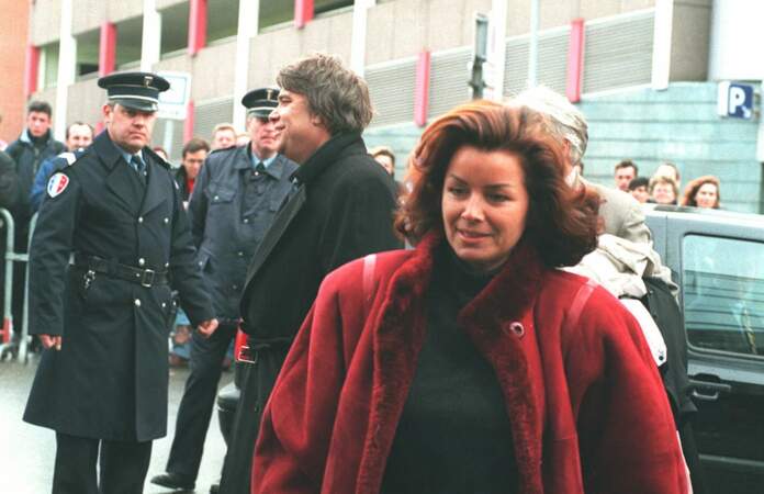 Dominique Dominique Mialet-Damianos, et son époux Bernard Tapie, en 1995, lors du procès de l'OM-VA.